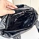 Стеганая сумка  подушка из натуральной кожи в цвете чёрный. Сумка-тоут. MiTonA. Ярмарка Мастеров.  Фото №4