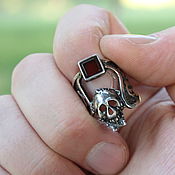 Украшения handmade. Livemaster - original item Merry Skull ring with corundum in 925 silver (VIDEO) HB0014. Handmade.
