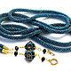 Lariat necklace Lariat jewelry Lariat necklace beaded decoration beaded harness fashion accessory the author's work the evening decoration casual blue dark blue
