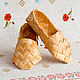 These sandals woven from birch bark, sizes 34-45. Shoes for the bath, Slippers, Novosibirsk,  Фото №1
