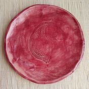 Керамическая тарелка ручной работы "слон" этно пейсли