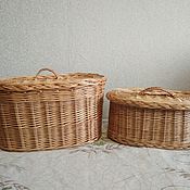 Для дома и интерьера handmade. Livemaster - original item Oval basket from willow twigs with lid. Handmade.