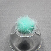Материалы для творчества handmade. Livemaster - original item Fur pompom Mint 3 cm mink fur natural. Handmade.