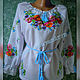 Summer embroidery 'Pansies'. Blouses. Славяночка-вышиваночка (oksanetta). My Livemaster. Фото №4