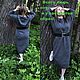 80% Linen 20% Lycra Hooded Dress . Dresses. Exclusive linen jersey from Elena. My Livemaster. Фото №4