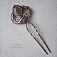 Copper hairpin with jasper and garnet large. Hairpin. Gala jewelry (ukrashenija). My Livemaster. Фото №5