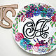 'A personalized ' custom plate with any letter calligraphy. Plates. Art by Tanya Shest. My Livemaster. Фото №5
