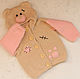 Knitted jacket in 'Teddy Bear Beige' for girl growth 74, Sweater Jackets, Simferopol,  Фото №1