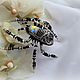 Брошь паук Стимпанк стиль Spider Steampunk металлик Ручная вышивка. Брошь-булавка. Yuliya_Accessories_Jewelry ~ Юлия ~. Ярмарка Мастеров.  Фото №5