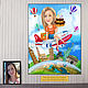 A cartoon based on a photo, a picture, a gift to a woman, a girl. Tourism, travel, Caricature, Moscow,  Фото №1