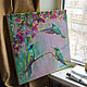 Oil painting 'Flower birds', 50-50 cm. Pictures. Zhanne Shepetova. My Livemaster. Фото №5