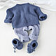 Newborn gift: Moxa booties for a boy, blue. Gift for newborn. babyshop. My Livemaster. Фото №4