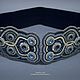 Dark blue wide elastic belt bead embroidery Swarovski. Belt. Natalia Luzik Jewelry&Accessories (nataluzik). My Livemaster. Фото №5