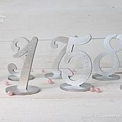 Свадебный салон handmade. Livemaster - original item Wooden numbers for table numbering. Handmade.