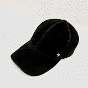 Аксессуары handmade. Livemaster - original item Baseball cap made of genuine suede, in black!. Handmade.