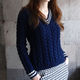To better visualize the model, click on the photo CUTE-KNIT, Nathaniel of Armormaster to Purchase a blue jumper women's v-neck
