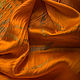 Шелк с золотым глиттером цвет оранжевый Италия, Ткани, Москва,  Фото №1