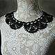 Order Black crocheted openwork collar removable 6 cm wide. BarminaStudio (Marina)/Crochet (barmar). Livemaster. . Collars Фото №3
