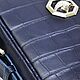 Men's bag made of genuine crocodile leather, dark blue color. Men\'s bag. SHOES&BAGS. My Livemaster. Фото №6