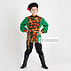 Russian folk costume for a boy ' Khokhloma ', Carnival costumes for children, Sergiev Posad,  Фото №1
