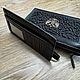 Кожаный клатч ручной работы, «Волна» символика бронза. Куртки. Константин. Интернет-магазин Ярмарка Мастеров.  Фото №2