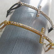 Кожаный женский браслет Regaliz  "Стрекоза",белый