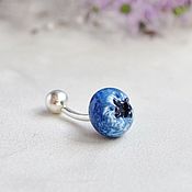 Украшения handmade. Livemaster - original item Blueberry silver navel piercing earring. Handmade.