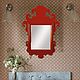 Зеркало прямоугольное в красной деревянной раме Чиппендейл. Зеркала. Столярная творческая артель 'ЭТНИКА'. Ярмарка Мастеров.  Фото №5