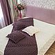 Вязаный комплект в спальню: большой плед, маленький плед и подушки. Пледы. Вязаные изделия и МК из Ализе Пуффи. Ярмарка Мастеров.  Фото №6