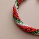 Браслет-жгут из бисера Сочный арбуз. Браслет плетеный. Beads&Beauty by Irina. Ярмарка Мастеров.  Фото №5