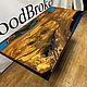 Столешница из эпоксидной смолы и капового карагача 140х70. Столы. WoodBroker. Интернет-магазин Ярмарка Мастеров.  Фото №2