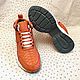 Inflated sneakers made of genuine python leather, in coral color. Sneakers. SHOES&BAGS. My Livemaster. Фото №4