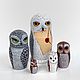 Matryoshka the white Owl. Hedwig the owl of Harry Potter painting, Dolls1, St. Petersburg,  Фото №1