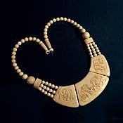 Украшения handmade. Livemaster - original item Elephants. Carved necklace made of mammoth tusk. Handmade.