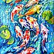 Карпы кои, холст, 50х70, Картины, Рязань,  Фото №1