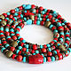 Very long necklace in ethnic style, coral turquoise Tibetan beads coconut. Beads2. Ritasdreams (ritasdreams). Online shopping on My Livemaster.  Фото №2