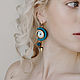 Asymmetrical wooden earrings with gold-plated elements. Earrings. Arsenteva. Online shopping on My Livemaster.  Фото №2