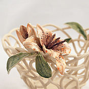 Посуда handmade. Livemaster - original item Tiger lilies-openwork candy bowl. Handmade.
