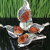 Украшения handmade. Livemaster - original item Adaya Jewelry Set with citrine made of 925 sterling silver HC0014. Handmade.
