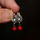 Lampwork earrings with a red ball, Earrings, Krasnoyarsk,  Фото №1