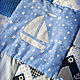 Детское лоскутное одеяло для мальчика из хлопка Синее. Одеяла. Анна (belamedveditsa). Ярмарка Мастеров.  Фото №4