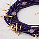 Necklace 'Andromeda' of amethysts and spikes. Purple collar, Necklace, Moscow,  Фото №1