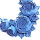 Leather choker rose Dance Blue Denim handmade flowers. Necklace. ms. Decorator. Online shopping on My Livemaster.  Фото №2