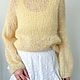 Джемпер-паутинка «МИМОZА». Джемперы. lulu_knits. Интернет-магазин Ярмарка Мастеров.  Фото №2