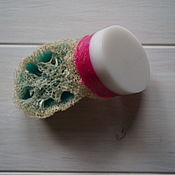 Косметика ручной работы handmade. Livemaster - original item Washer soap with loofah, soap-sponge. Handmade.