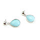 Blue stone earrings, blue earrings, sky stud earrings. Earrings. Irina Moro. Online shopping on My Livemaster.  Фото №2