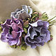 Jewelry made of leather, flowers. Brooch pin BOUQUET PURPLE ANEMONES. Brooches. Irina Vladi. My Livemaster. Фото №4