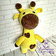 Giraffe knitted. Toy of plush yarn, Stuffed Toys, Moscow,  Фото №1