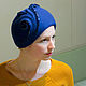 Шляпка синяя «рококо», Шляпы, Москва,  Фото №1