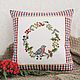 Pillowcase with hand embroidery 'Winter wreath'. Pillow. d-gorochek. Online shopping on My Livemaster.  Фото №2